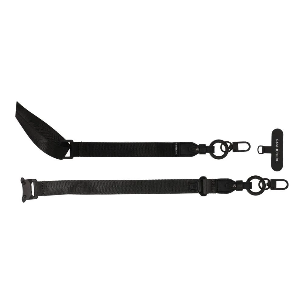 black/grey crossbody 2 in 1 lanyard